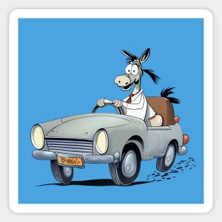 Donkey as a car driver Magnet